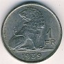 Belgian Franc - 1 Franc - Belgium - 1939 - NIQUEL - KM# 119 - 21,5 mm - Belgique-Belgie - 0